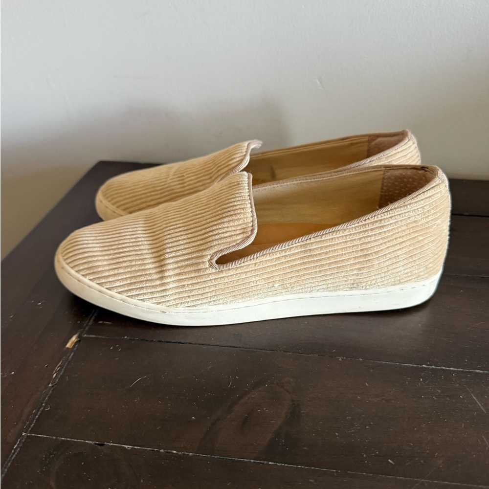 Birdies The Starling Slip On Loafers Cream Corduroy Size 7 Flats - Picture 2 of 5